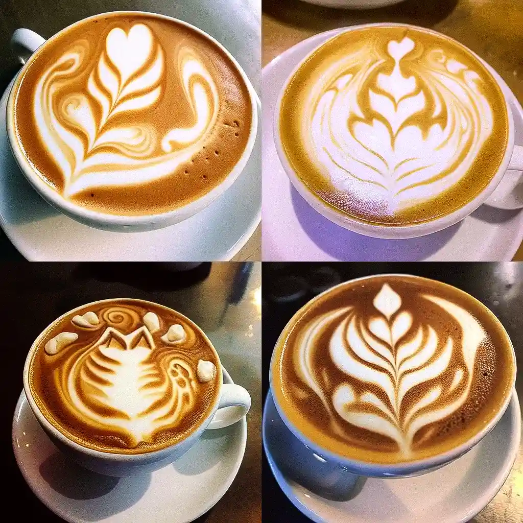 拿铁艺术 latte art风格midjourney AI绘画作品 -拿铁艺术 latte art风格midjourney AI绘画作品
