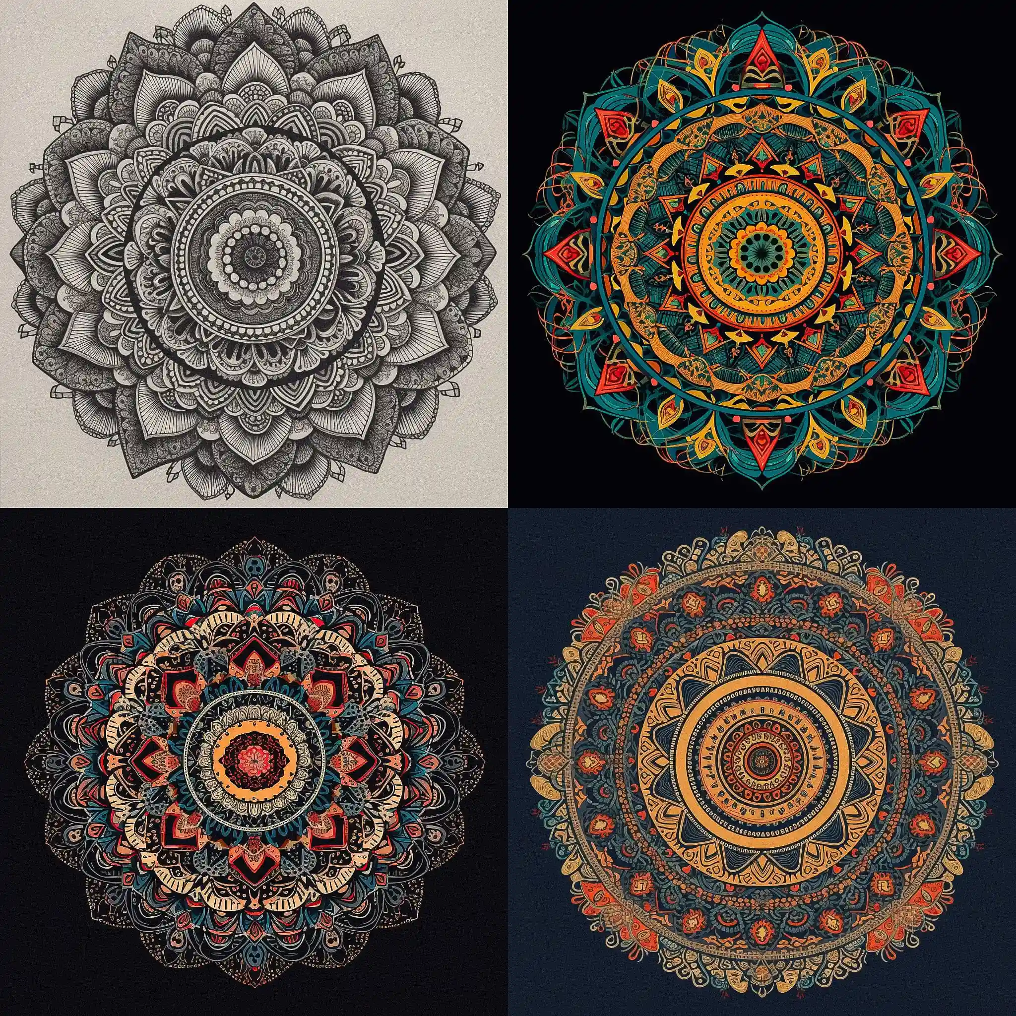 曼陀罗 mandala风格midjourney AI绘画作品 -曼陀罗 mandala风格midjourney AI绘画作品