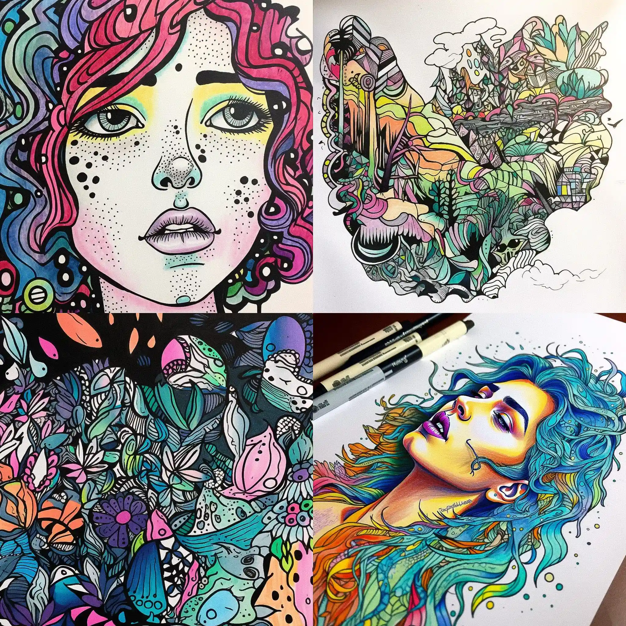 马克笔画 marker drawing风格midjourney AI绘画作品 -马克笔画 marker drawing风格midjourney AI绘画作品