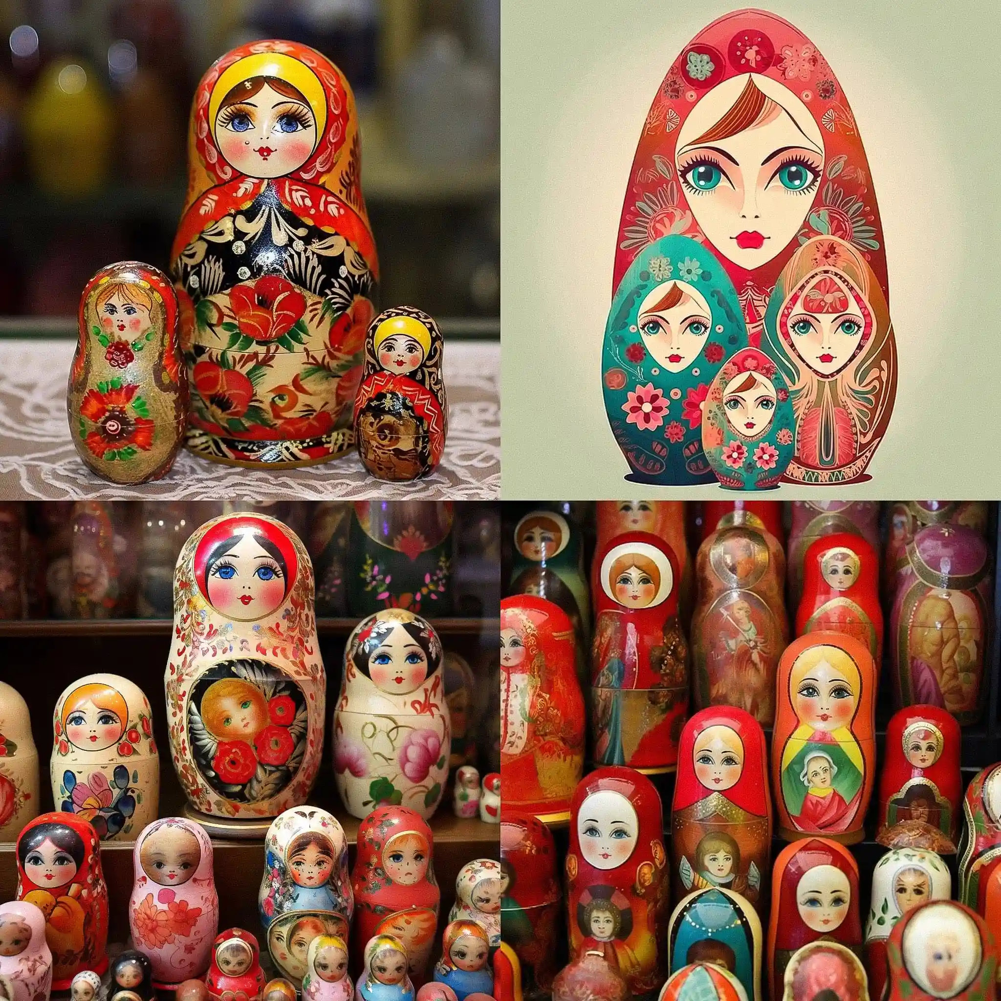 俄罗斯套娃 matryoshka风格midjourney AI绘画作品 -俄罗斯套娃 matryoshka风格midjourney AI绘画作品