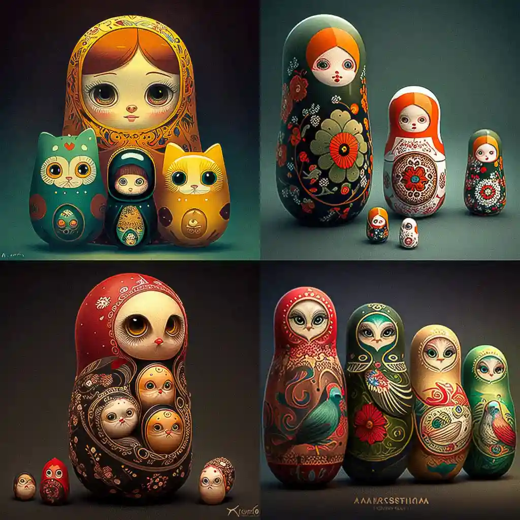 俄罗斯套娃 matryoshka风格midjourney AI绘画作品 -俄罗斯套娃 matryoshka风格midjourney AI绘画作品