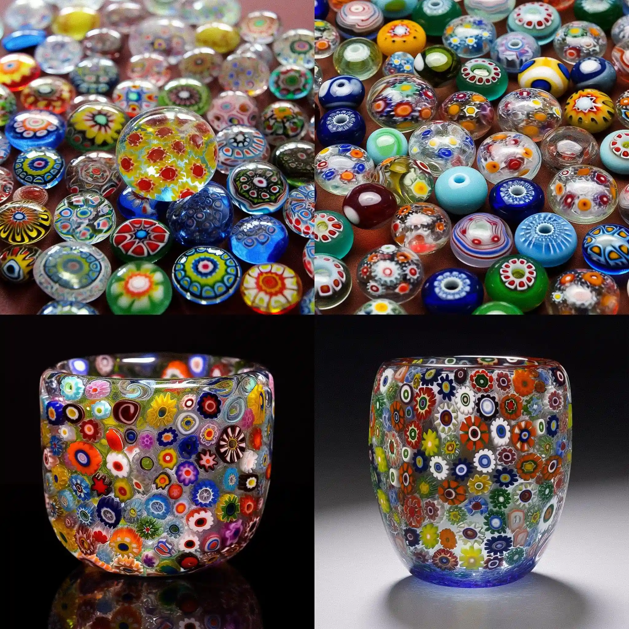 -千花玻璃 millefiori glass风格midjourney AI绘画作品