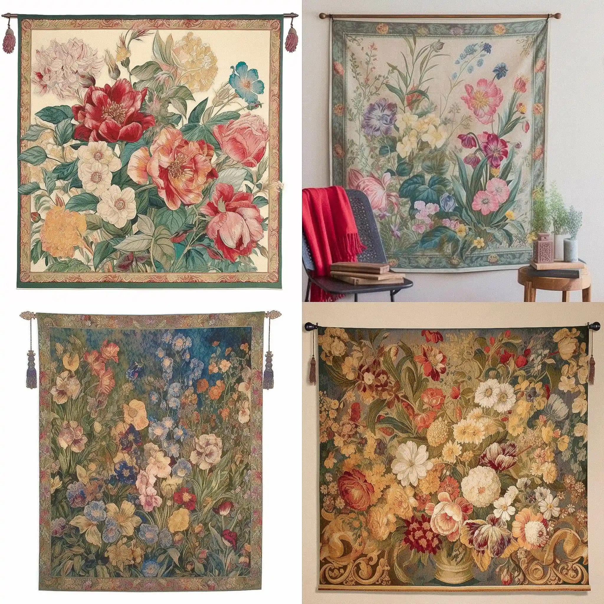 密尔费勒斯挂毯 millefelurs tapestry风格midjourney AI绘画作品 -密尔费勒斯挂毯 millefelurs tapestry风格midjourney AI绘画作品