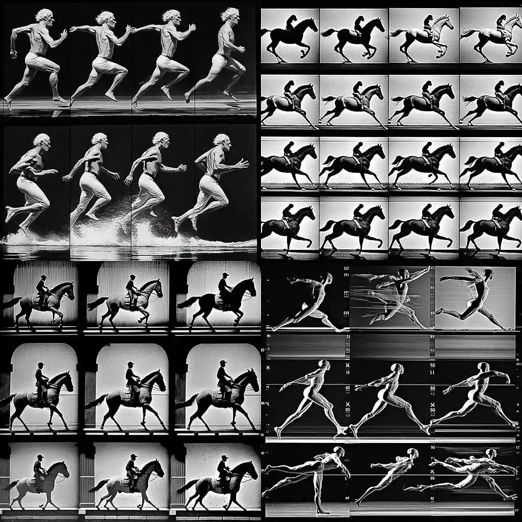迈布里奇序列 muybridge sequence风格midjourney AI绘画作品 -迈布里奇序列 muybridge sequence风格midjourney AI绘画作品