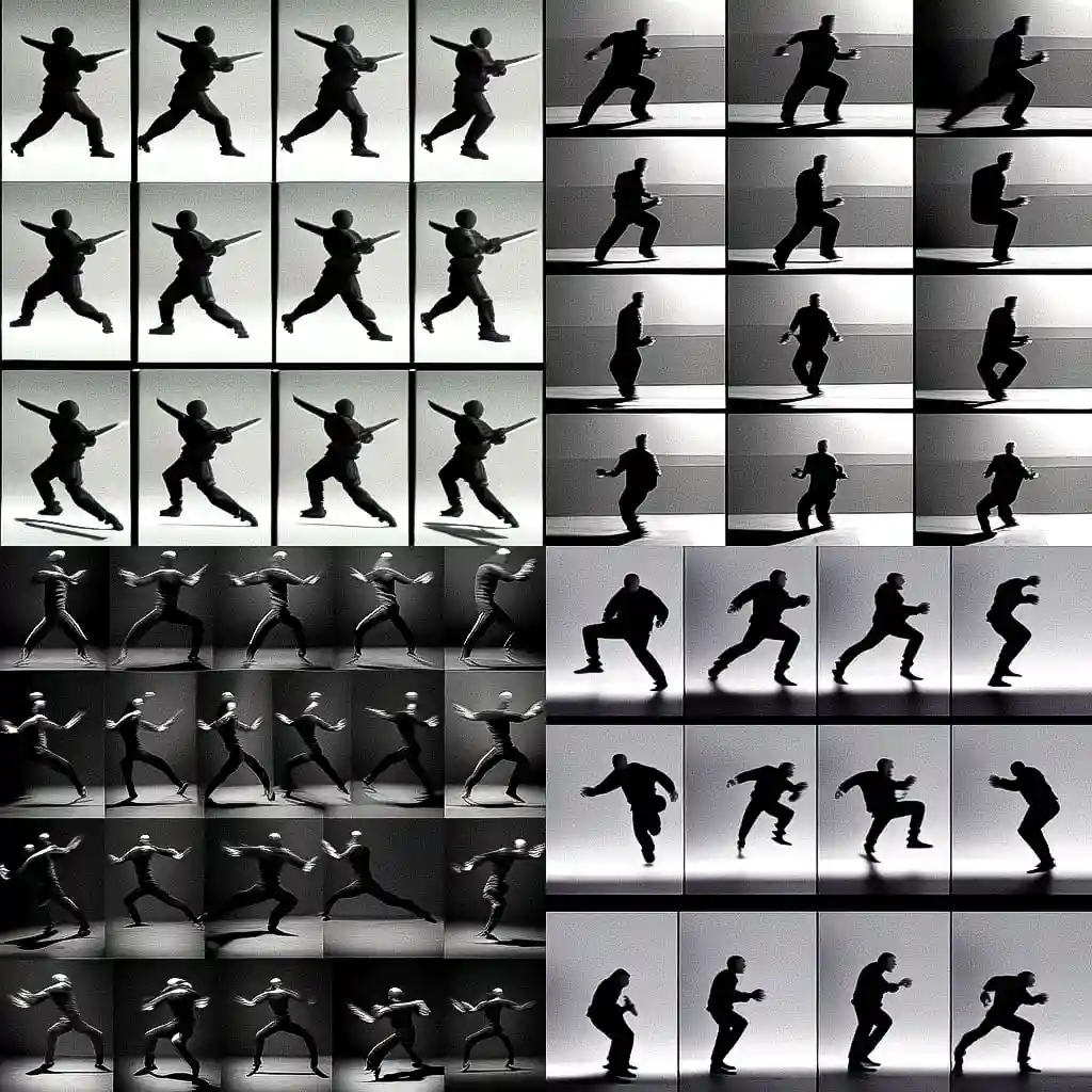 -迈布里奇序列 muybridge sequence风格midjourney AI绘画作品