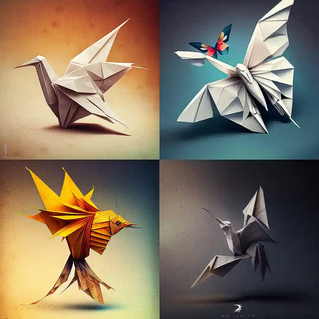 -折纸 origami风格midjourney AI绘画作品