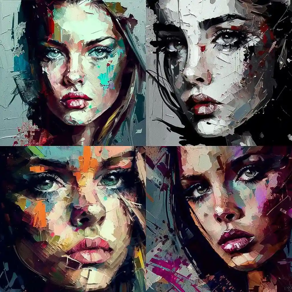 调色板刀绘画 palette knife drawing风格midjourney AI绘画作品 -调色板刀绘画 palette knife drawing风格midjourney AI绘画作品