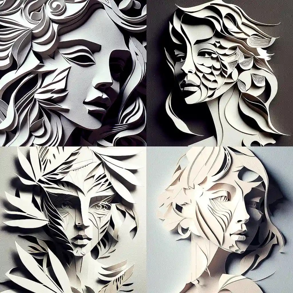 -剪纸 paper cutout风格midjourney AI绘画作品