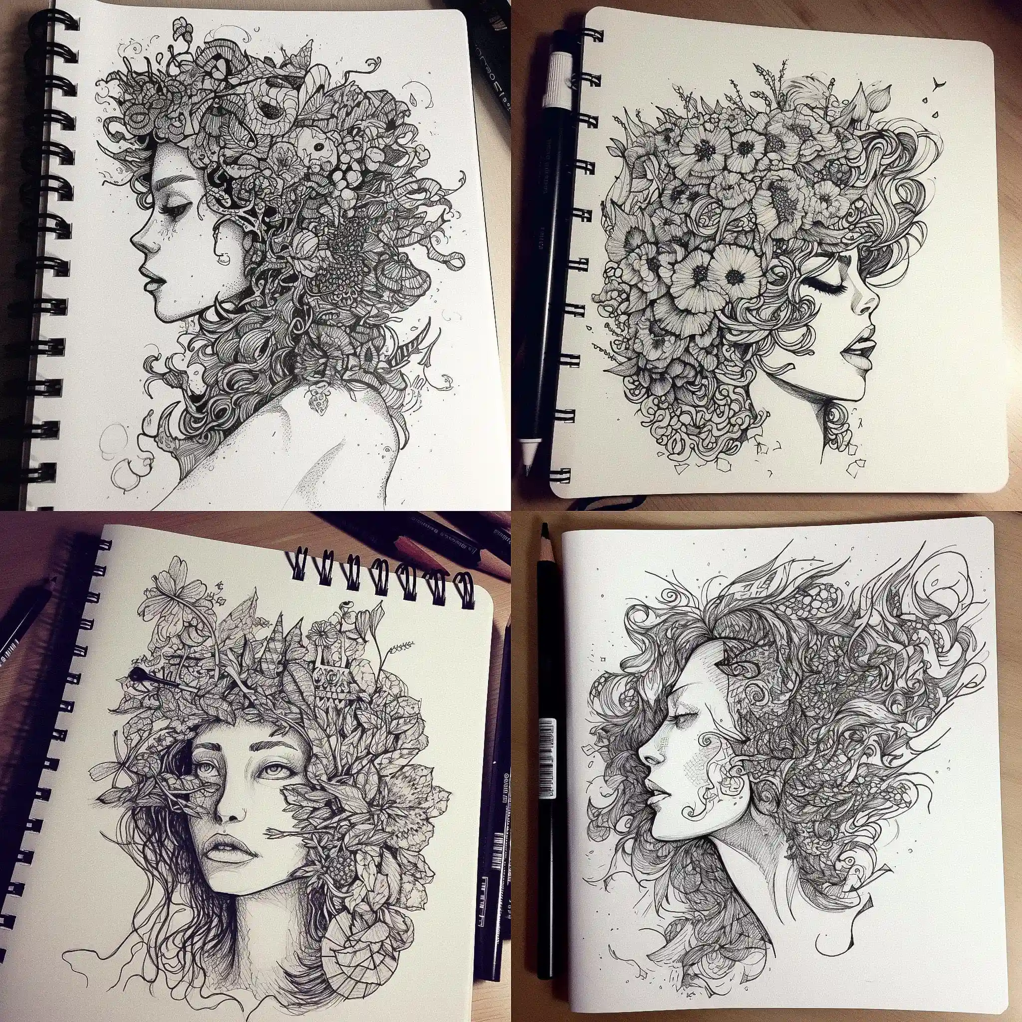 钢笔画 pen drawing风格midjourney AI绘画作品 -钢笔画 pen drawing风格midjourney AI绘画作品