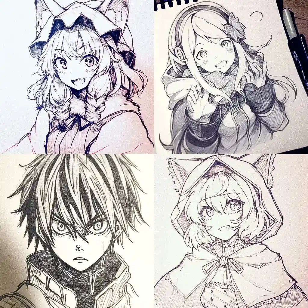 钢笔画 pen drawing风格midjourney AI绘画作品 -钢笔画 pen drawing风格midjourney AI绘画作品