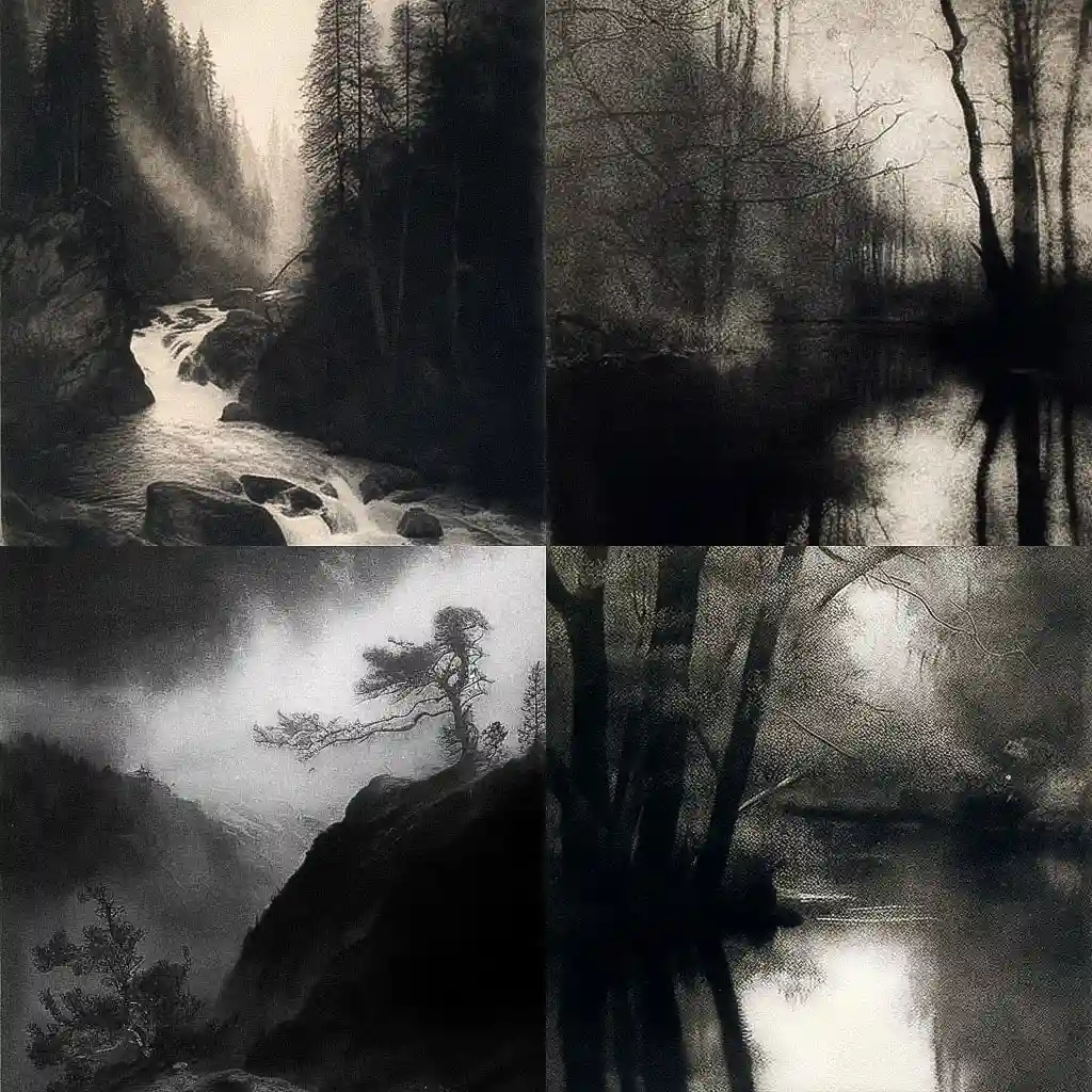 -照相蚀刻版画 photogravure风格midjourney AI绘画作品