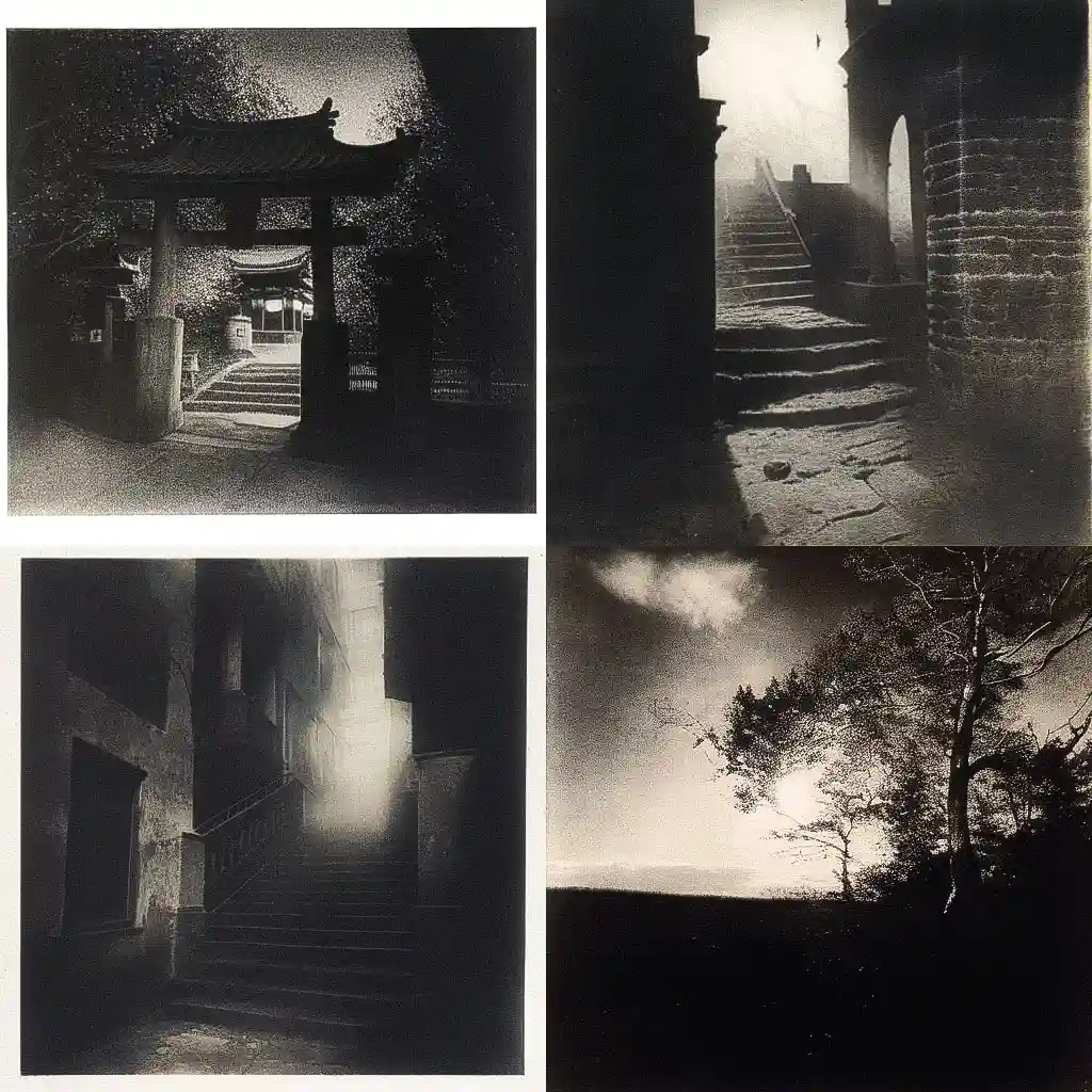 -照相蚀刻版画 photogravure风格midjourney AI绘画作品