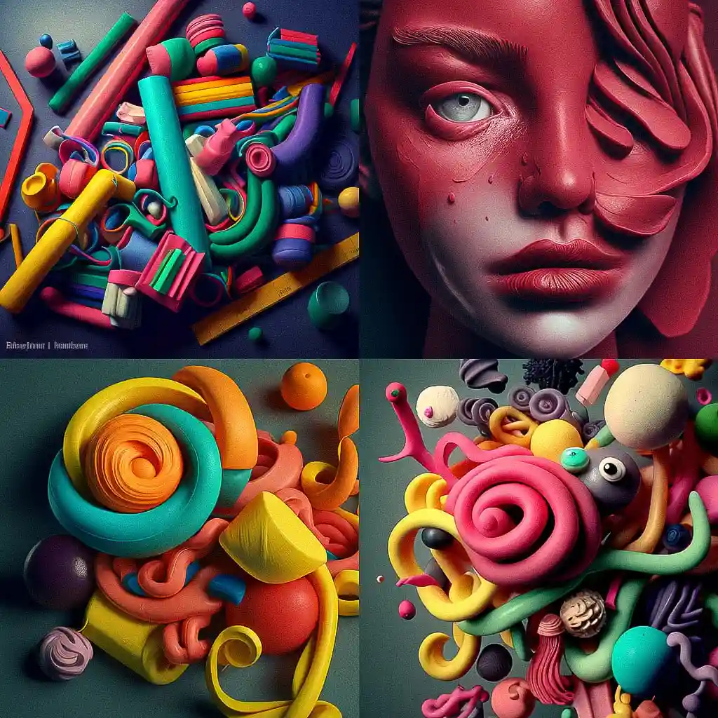 -橡皮泥 plasticine风格midjourney AI绘画作品