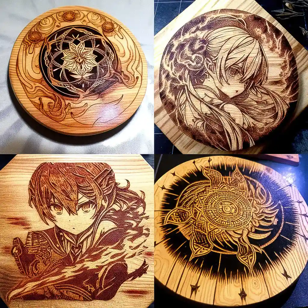 -木烙画 pyrography风格midjourney AI绘画作品