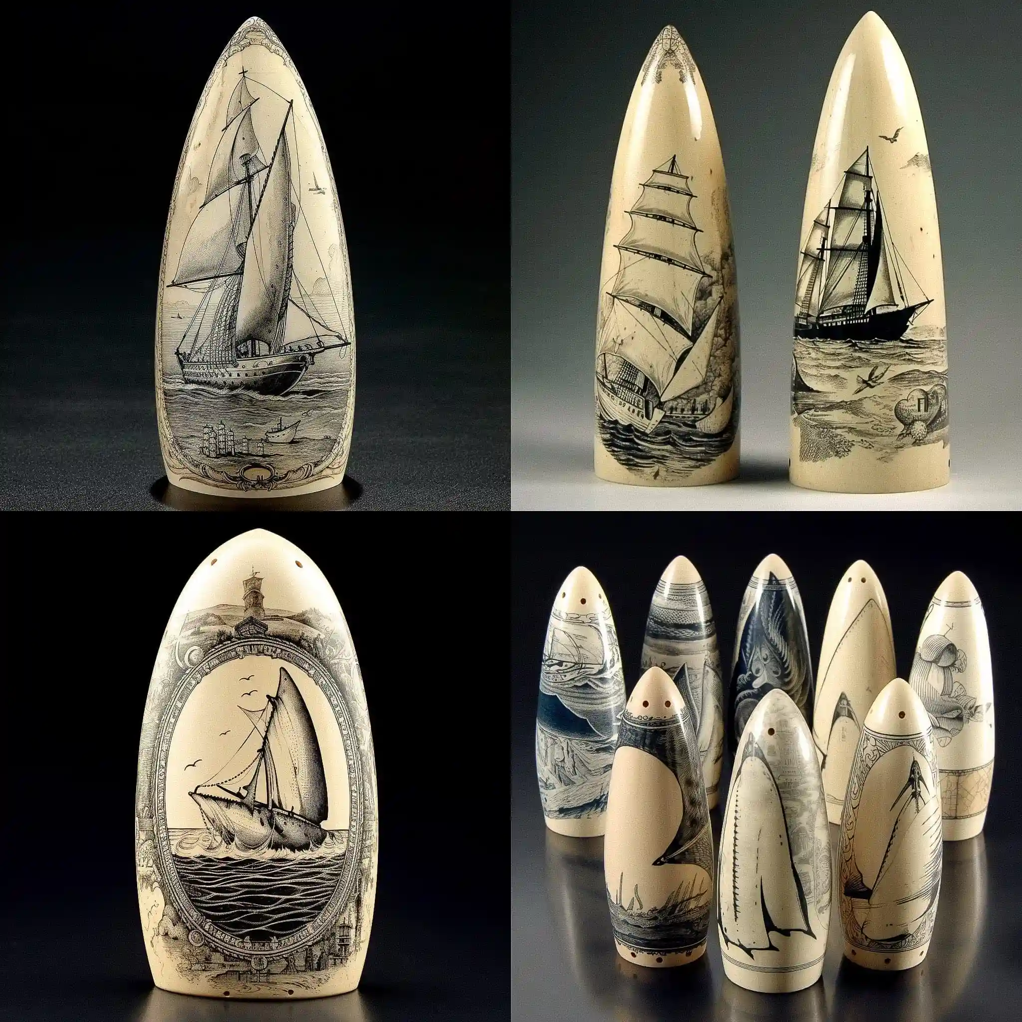 海牙雕 scrimshaw风格midjourney AI绘画作品 -海牙雕 scrimshaw风格midjourney AI绘画作品