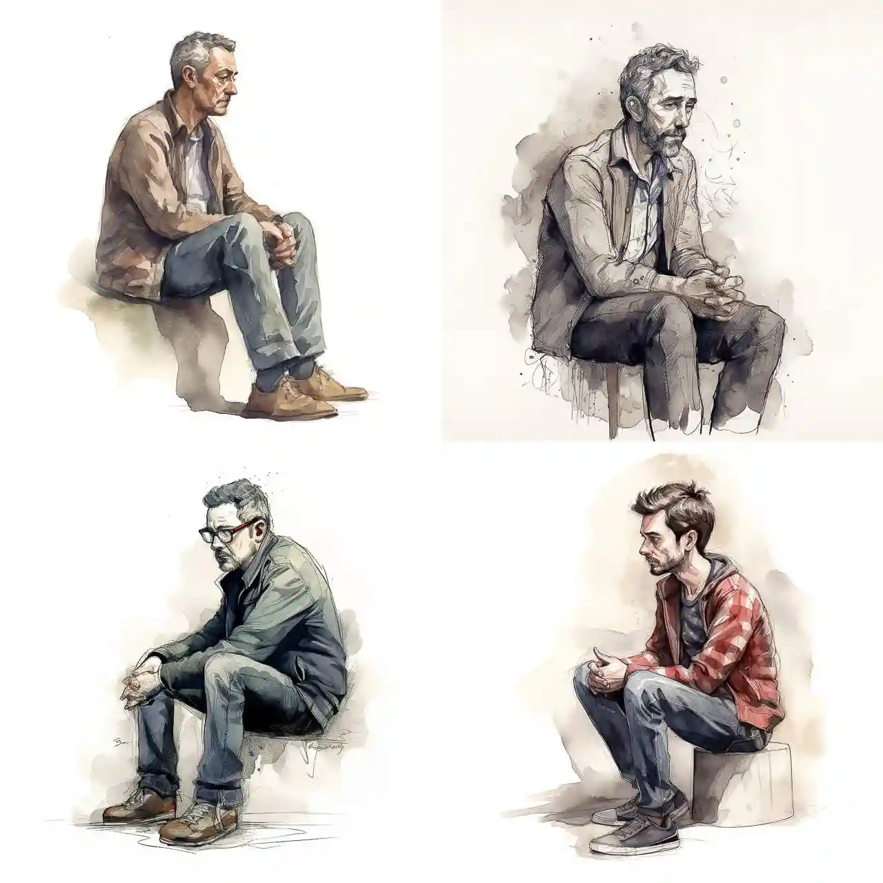 坐姿肖像照片 sitting portrait风格midjourney AI绘画作品 -坐姿肖像照片 sitting portrait风格midjourney AI绘画作品