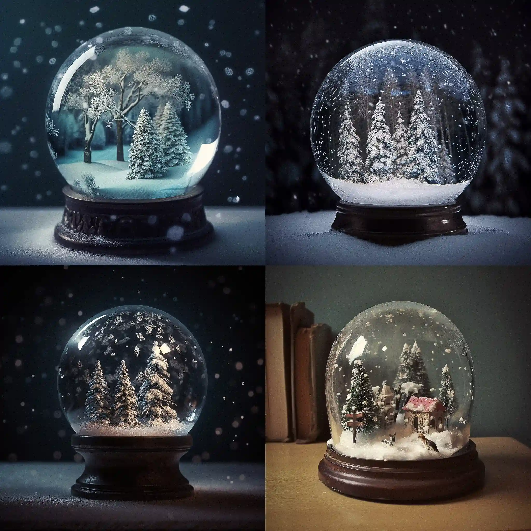 -雪花球 snowglobe风格midjourney AI绘画作品