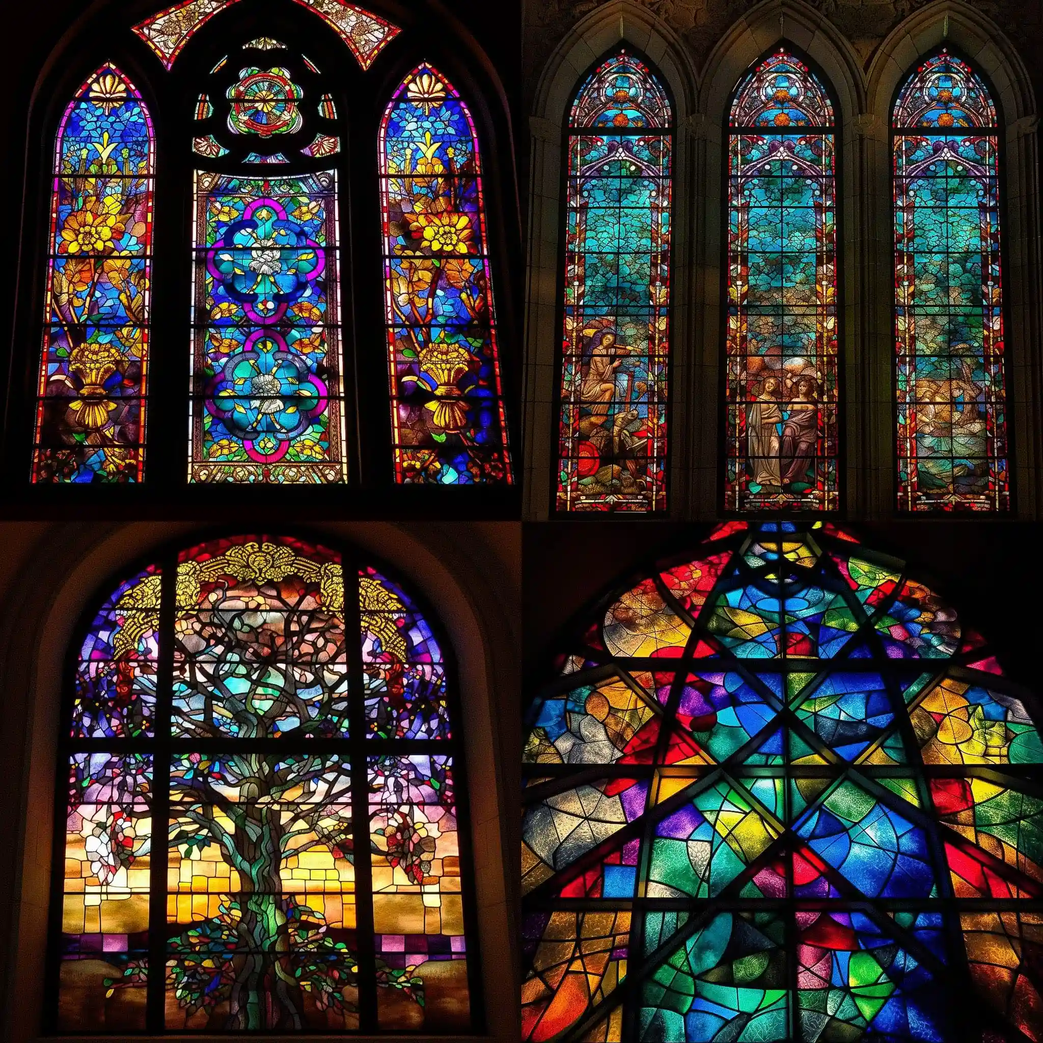 彩色玻璃 stained glass风格midjourney AI绘画作品 -彩色玻璃 stained glass风格midjourney AI绘画作品