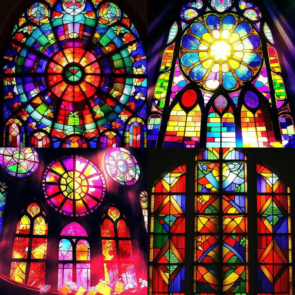 彩色玻璃 stained glass风格midjourney AI绘画作品 -彩色玻璃 stained glass风格midjourney AI绘画作品