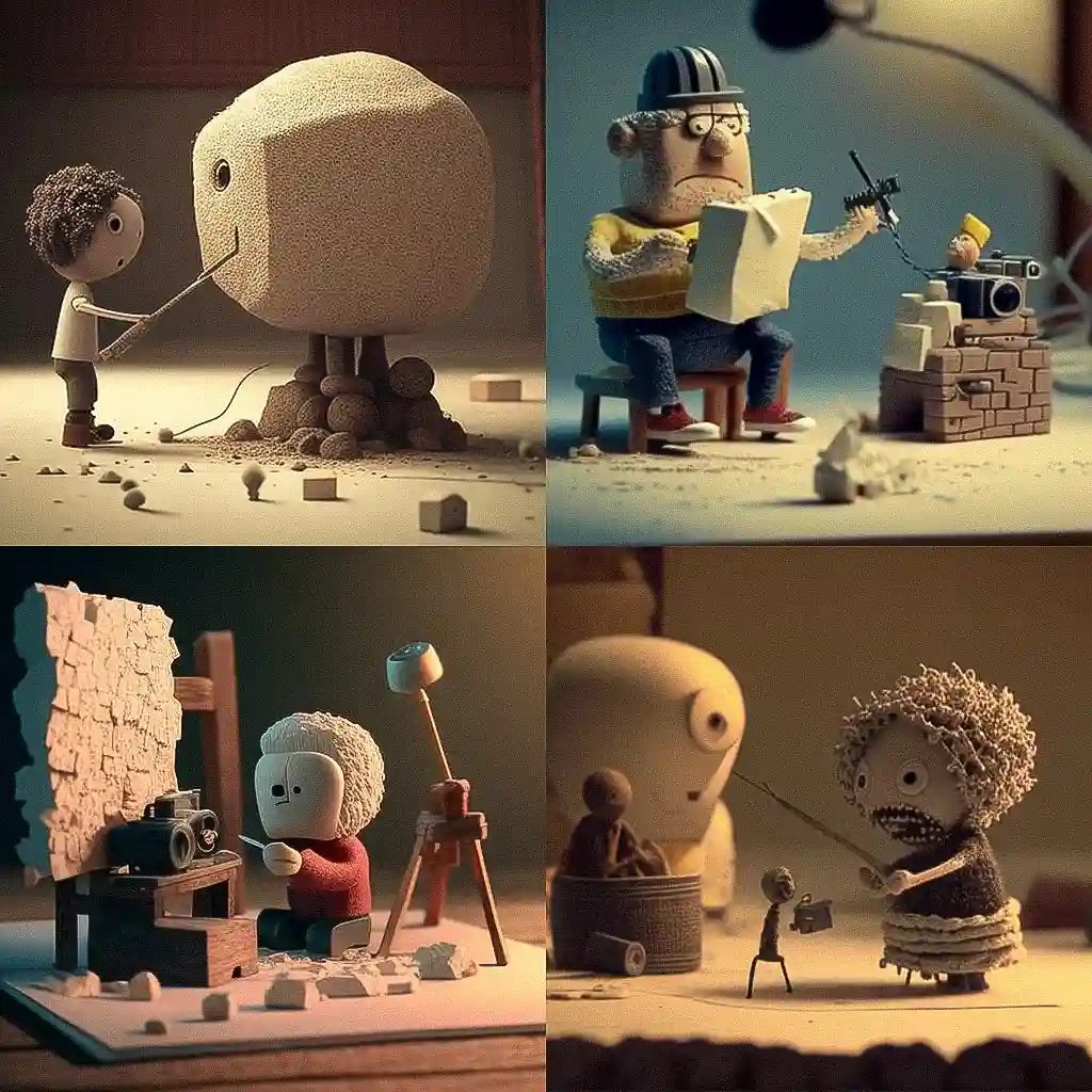定格动画 stop motion animation风格midjourney AI绘画作品 -定格动画 stop motion animation风格midjourney AI绘画作品