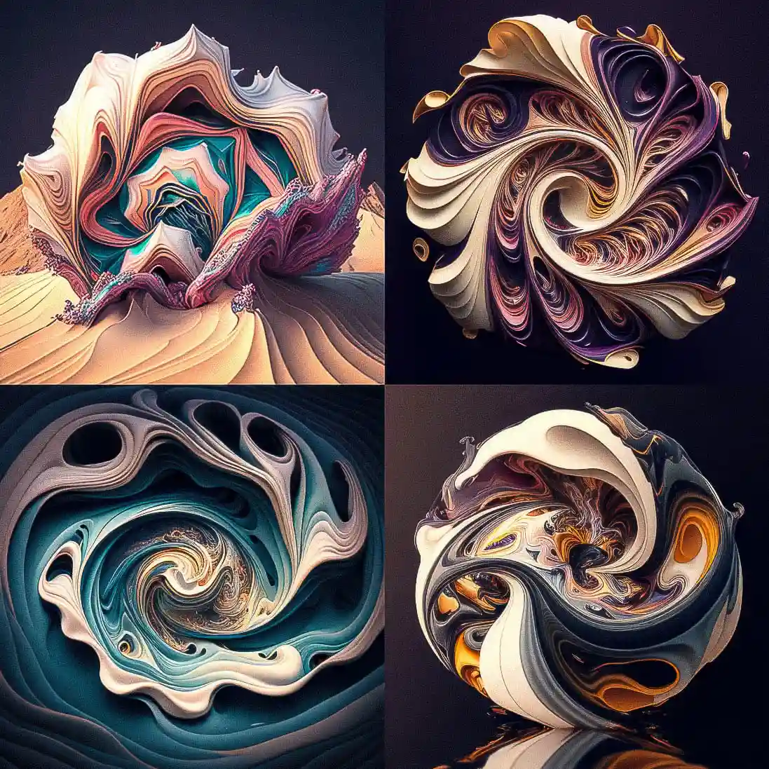 浮墨 suminagashi风格midjourney AI绘画作品 -浮墨 suminagashi风格midjourney AI绘画作品
