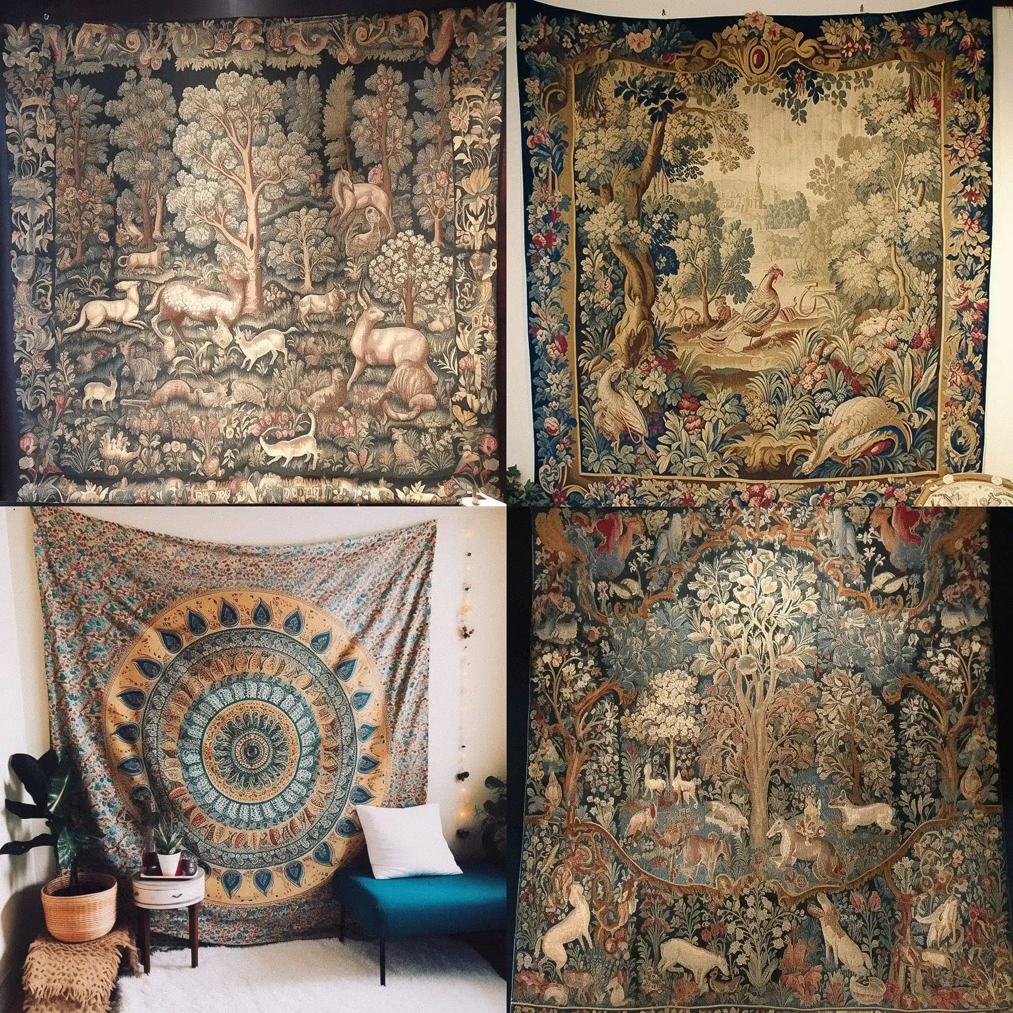 挂毯 tapestry风格midjourney AI绘画作品 -挂毯 tapestry风格midjourney AI绘画作品