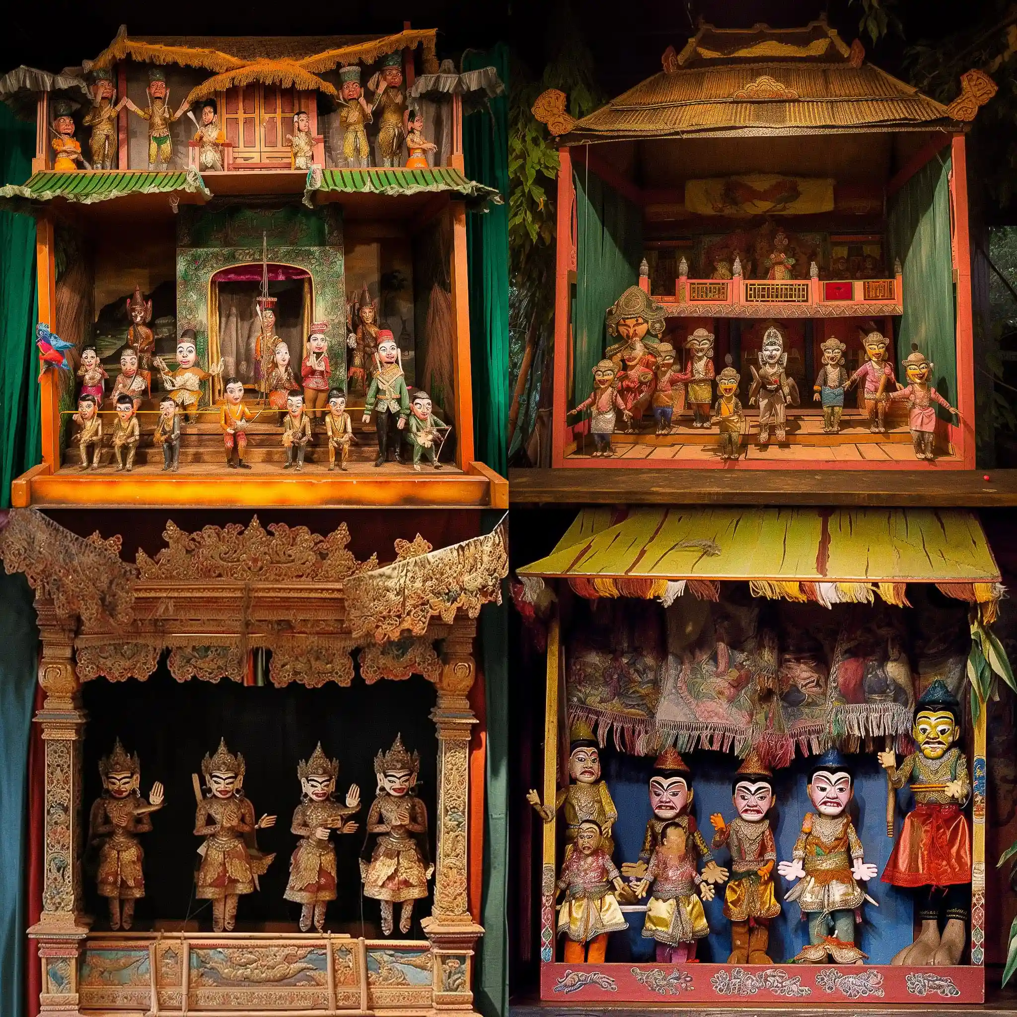 -泰国木偶戏 thai puppet theater风格midjourney AI绘画作品