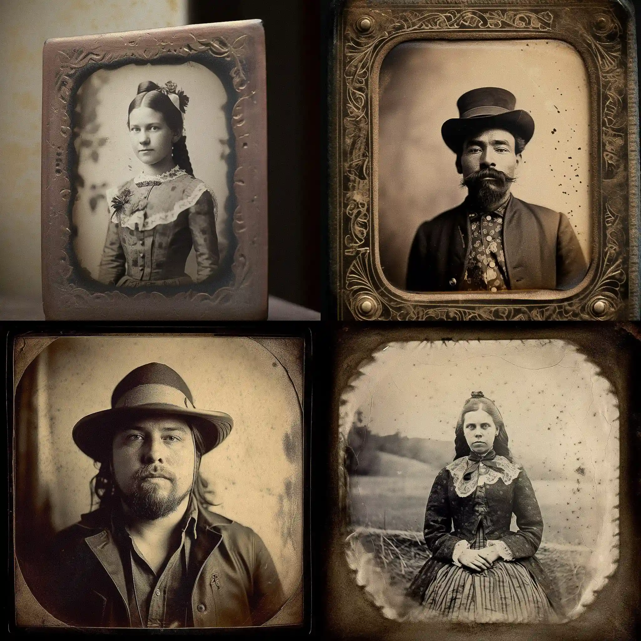 -珂板照片 tintype print风格midjourney AI绘画作品