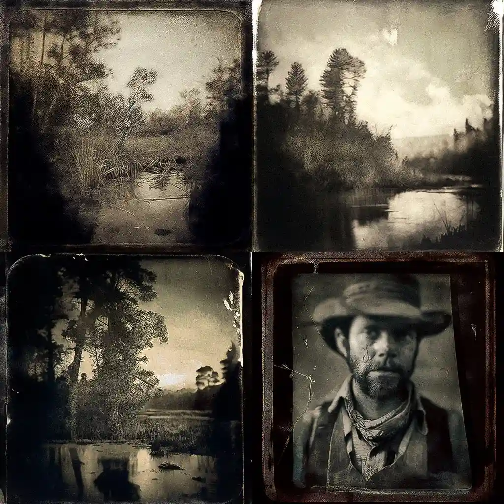 -珂板照片 tintype print风格midjourney AI绘画作品