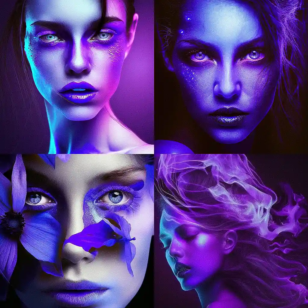 -紫外线摄影 ultraviolet photography风格midjourney AI绘画作品