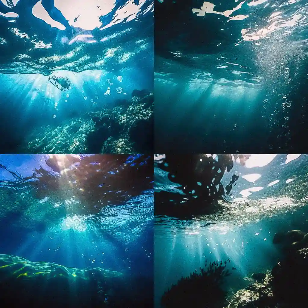 -水下摄影 underwater photography风格midjourney AI绘画作品