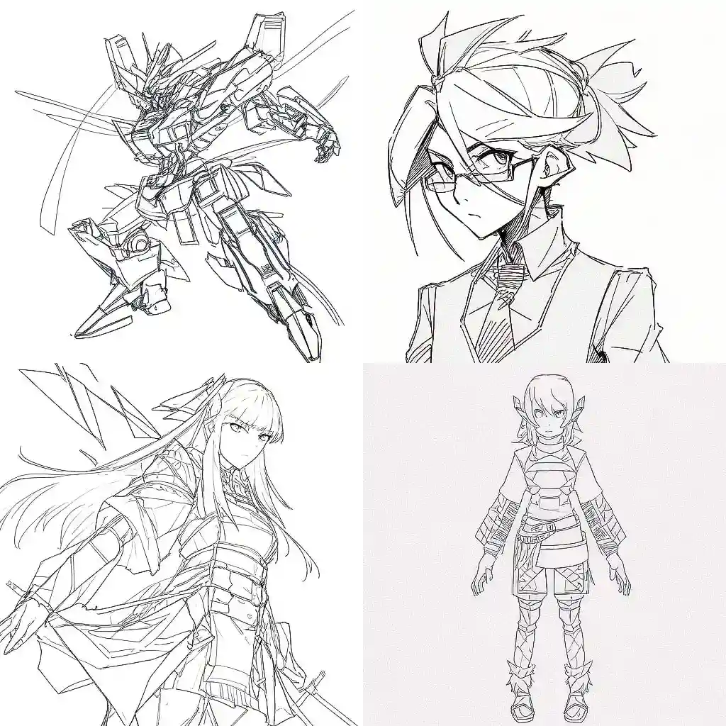 线框图 wireframe drawing风格midjourney AI绘画作品 -线框图 wireframe drawing风格midjourney AI绘画作品
