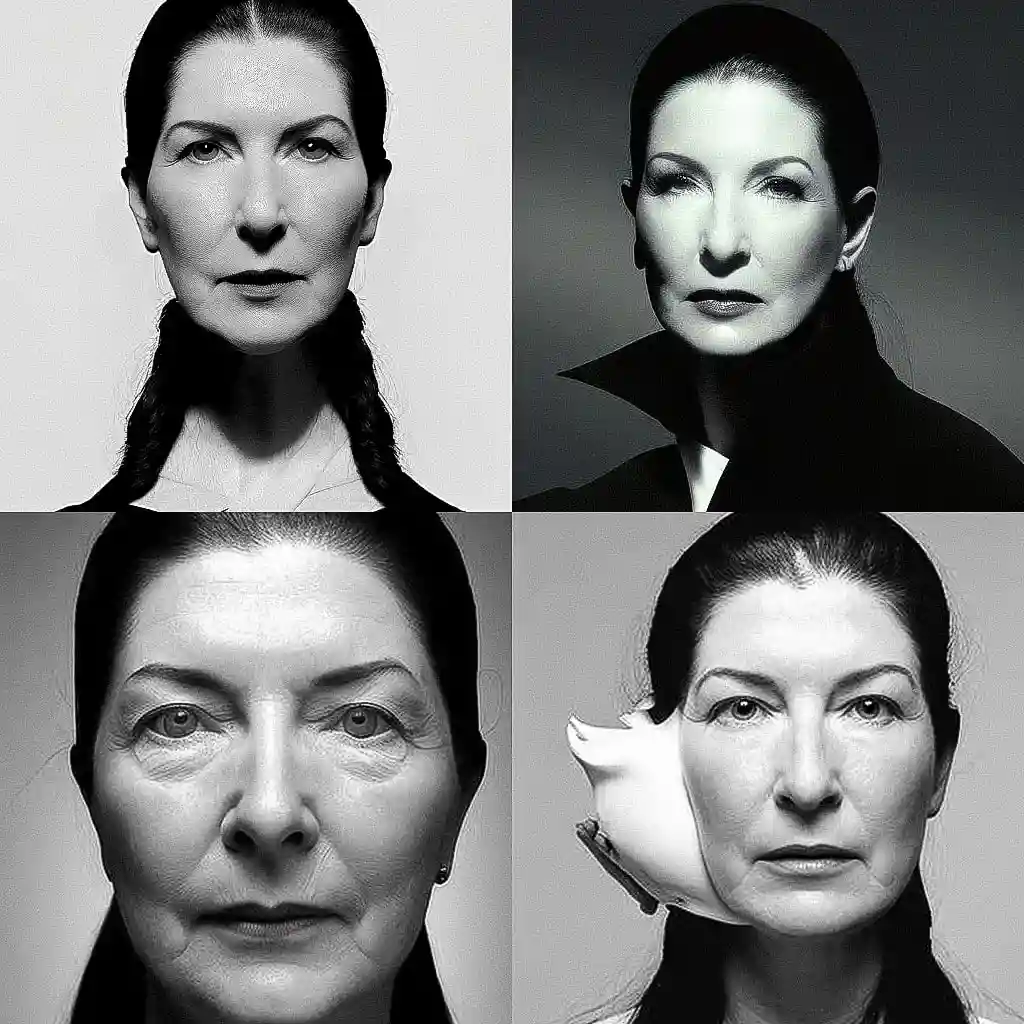 -玛丽娜·阿布拉莫维奇 marina abramovic风格midjourney AI绘画作品