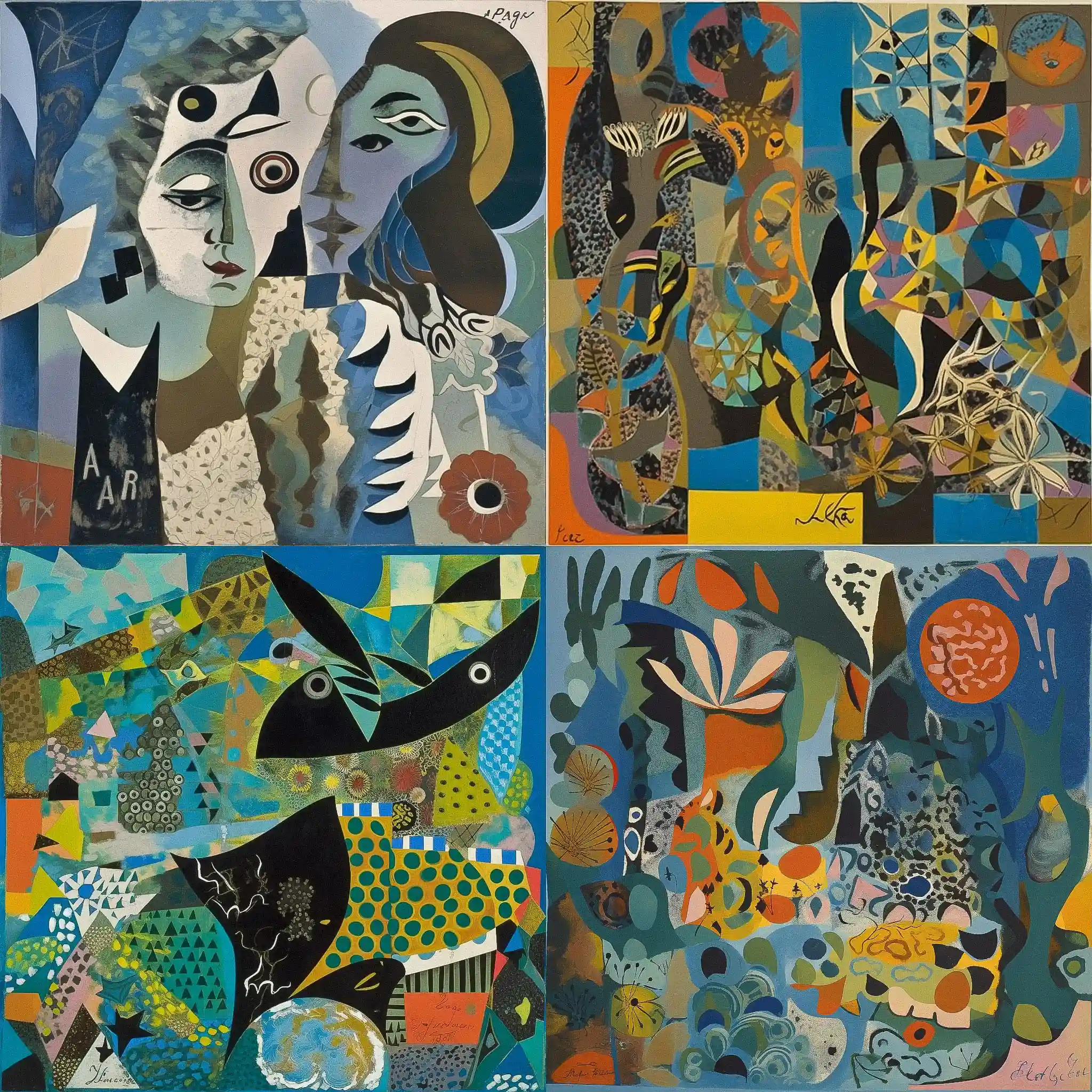 艾琳·阿加尔 eileen agar风格midjourney AI绘画作品 -艾琳·阿加尔 eileen agar风格midjourney AI绘画作品