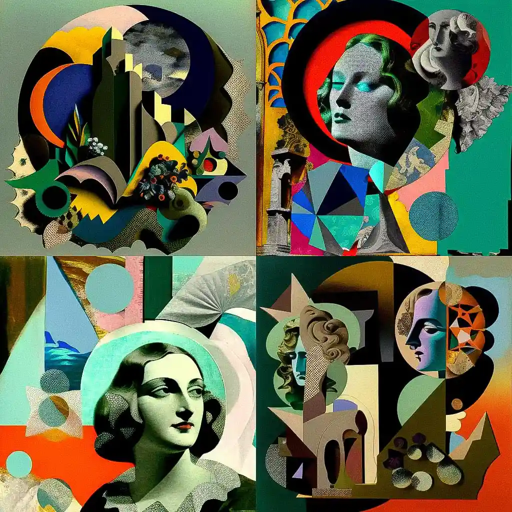 艾琳·阿加尔 eileen agar风格midjourney AI绘画作品 -艾琳·阿加尔 eileen agar风格midjourney AI绘画作品