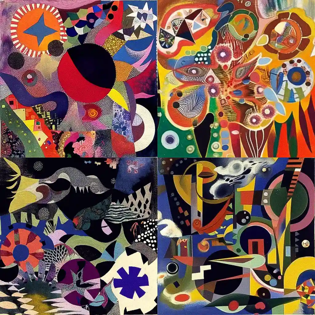 艾琳·阿加尔 eileen agar风格midjourney AI绘画作品 -艾琳·阿加尔 eileen agar风格midjourney AI绘画作品