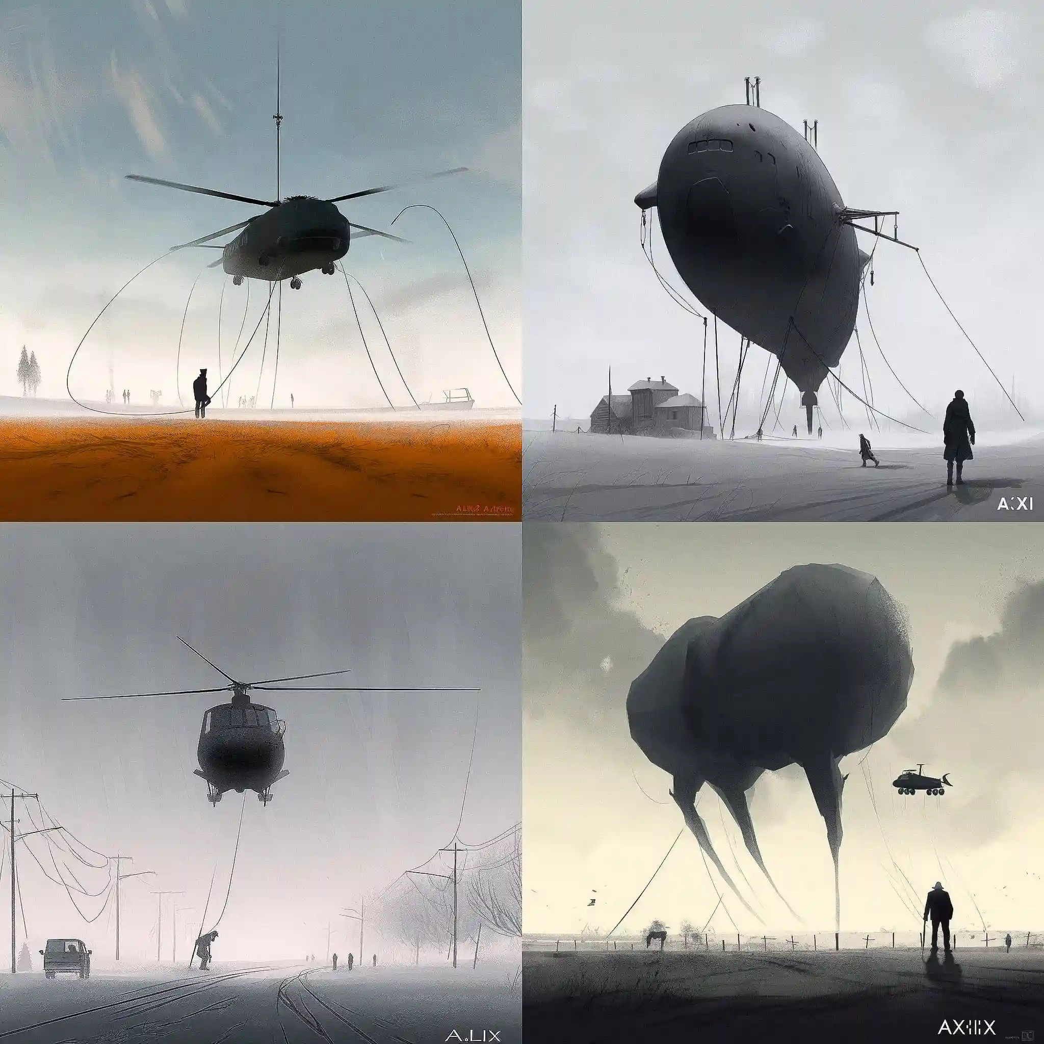 -亚历克斯·安德烈夫 alex andreev风格midjourney AI绘画作品