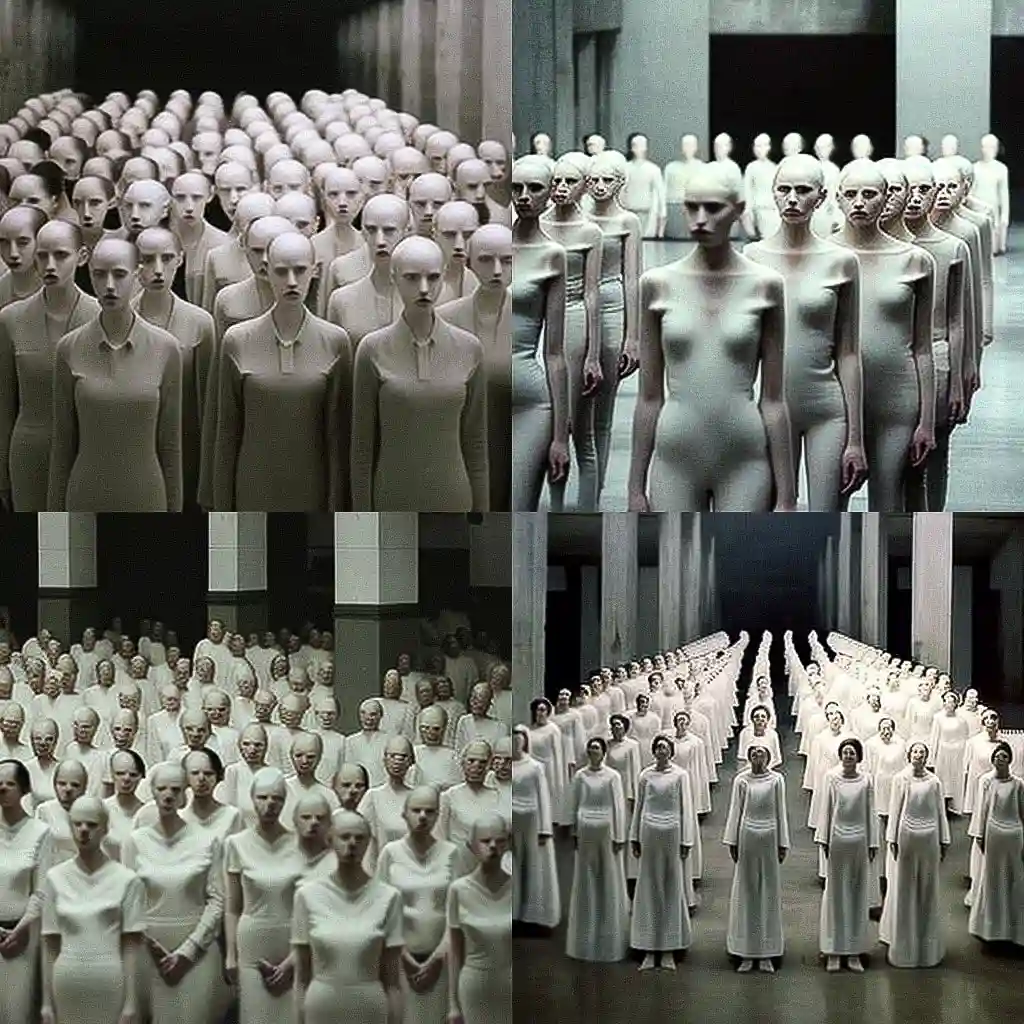 瓦内萨·比克罗夫特 vanessa beecroft风格midjourney AI绘画作品 -瓦内萨·比克罗夫特 vanessa beecroft风格midjourney AI绘画作品