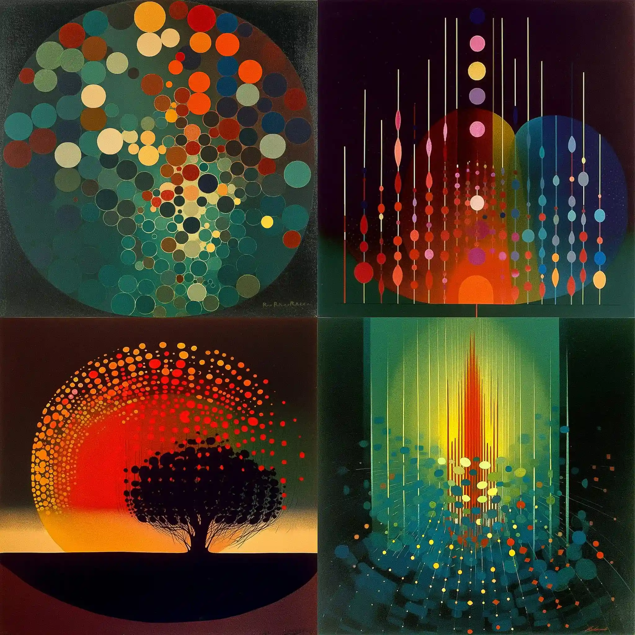 奥斯卡·费申格尔 oskar fischinger风格midjourney AI绘画作品 -奥斯卡·费申格尔 oskar fischinger风格midjourney AI绘画作品