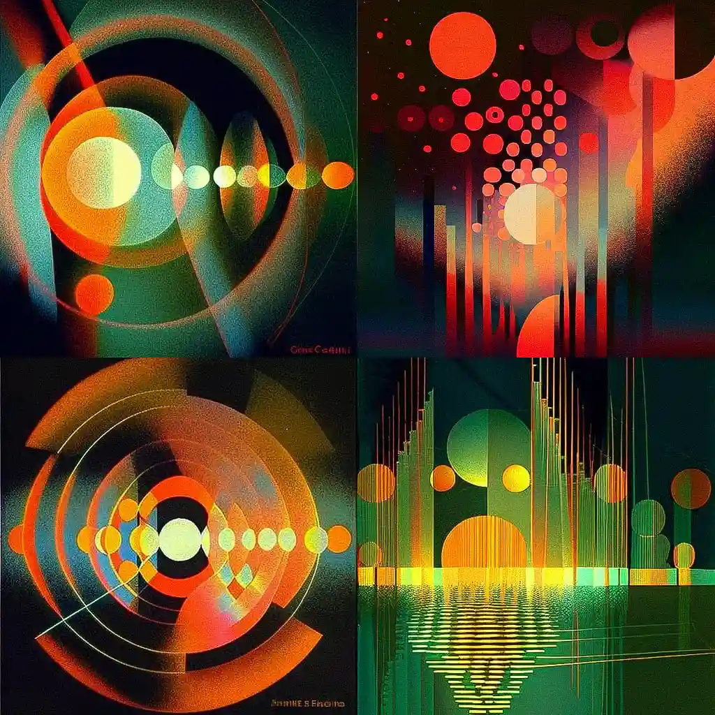 奥斯卡·费申格尔 oskar fischinger风格midjourney AI绘画作品 -奥斯卡·费申格尔 oskar fischinger风格midjourney AI绘画作品