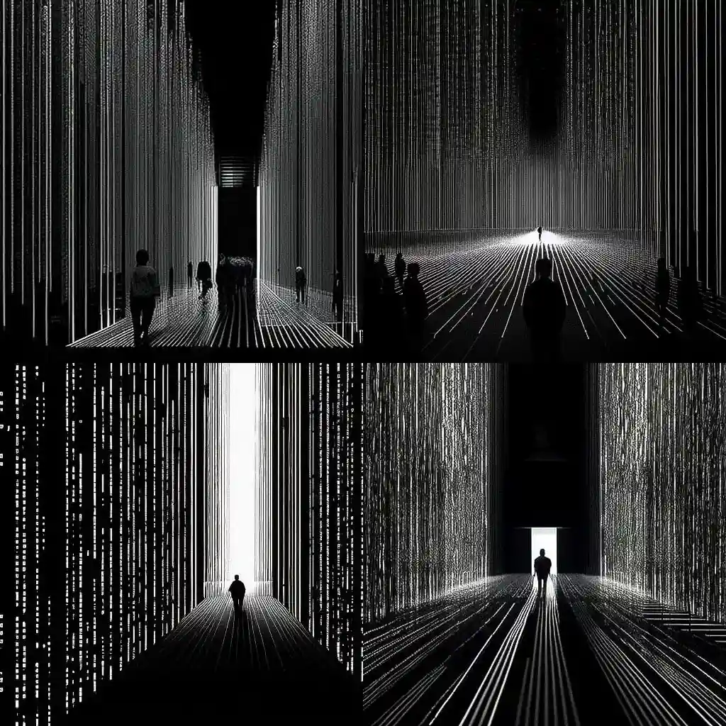 -池田亮司 ryoji ikeda风格midjourney AI绘画作品