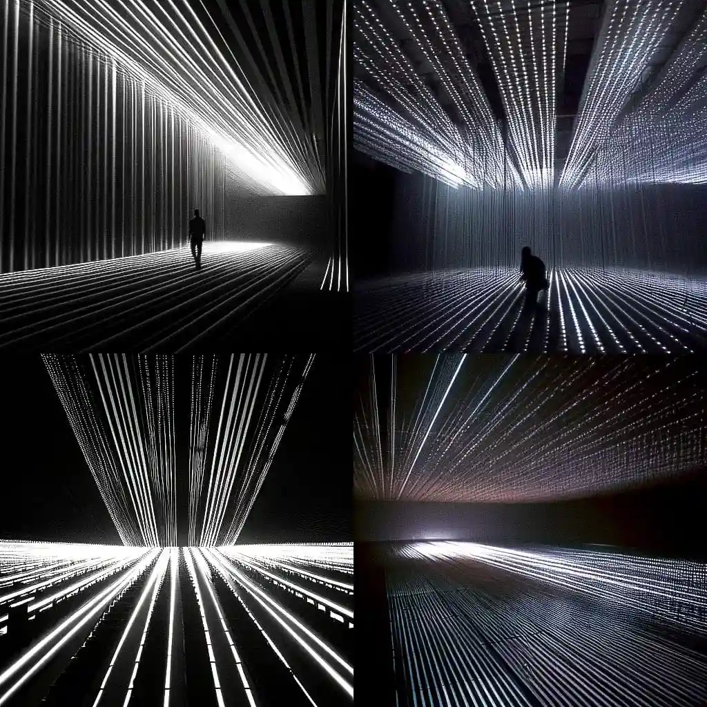 -池田亮司 ryoji ikeda风格midjourney AI绘画作品