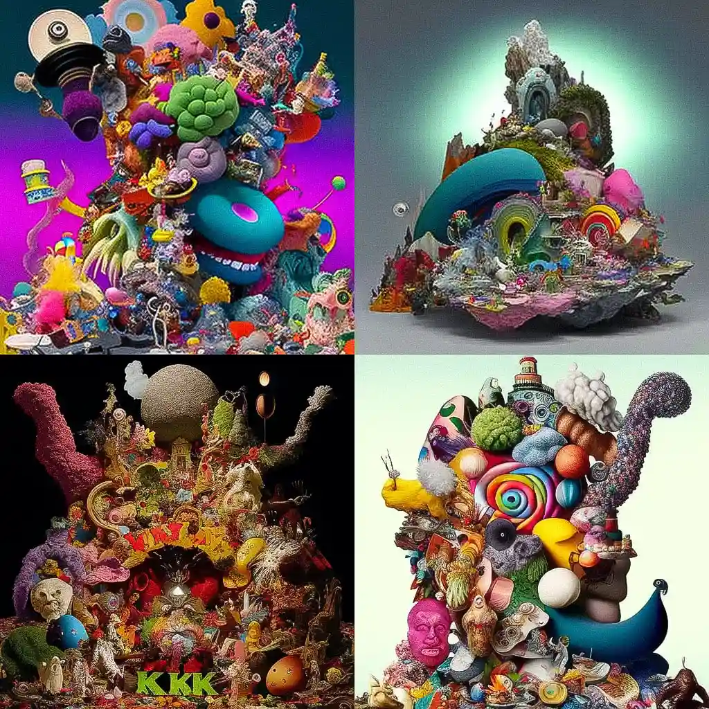 迈克·凯利 mike kelley风格midjourney AI绘画作品 -迈克·凯利 mike kelley风格midjourney AI绘画作品