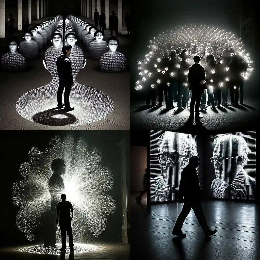 拉斐尔·洛萨诺-海默 rafael lozano hemmer风格midjourney AI绘画作品 -拉斐尔·洛萨诺-海默 rafael lozano hemmer风格midjourney AI绘画作品