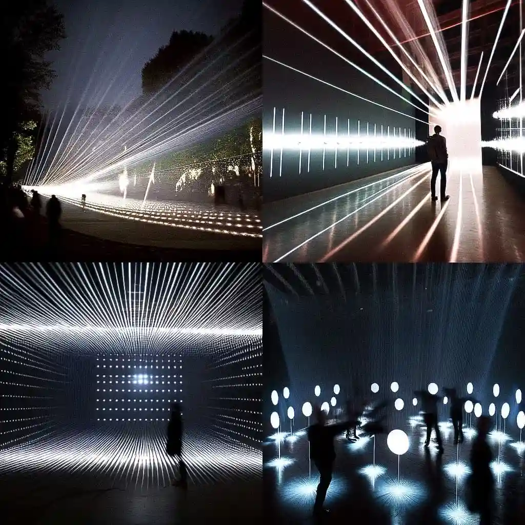 -拉斐尔·洛萨诺-海默 rafael lozano hemmer风格midjourney AI绘画作品