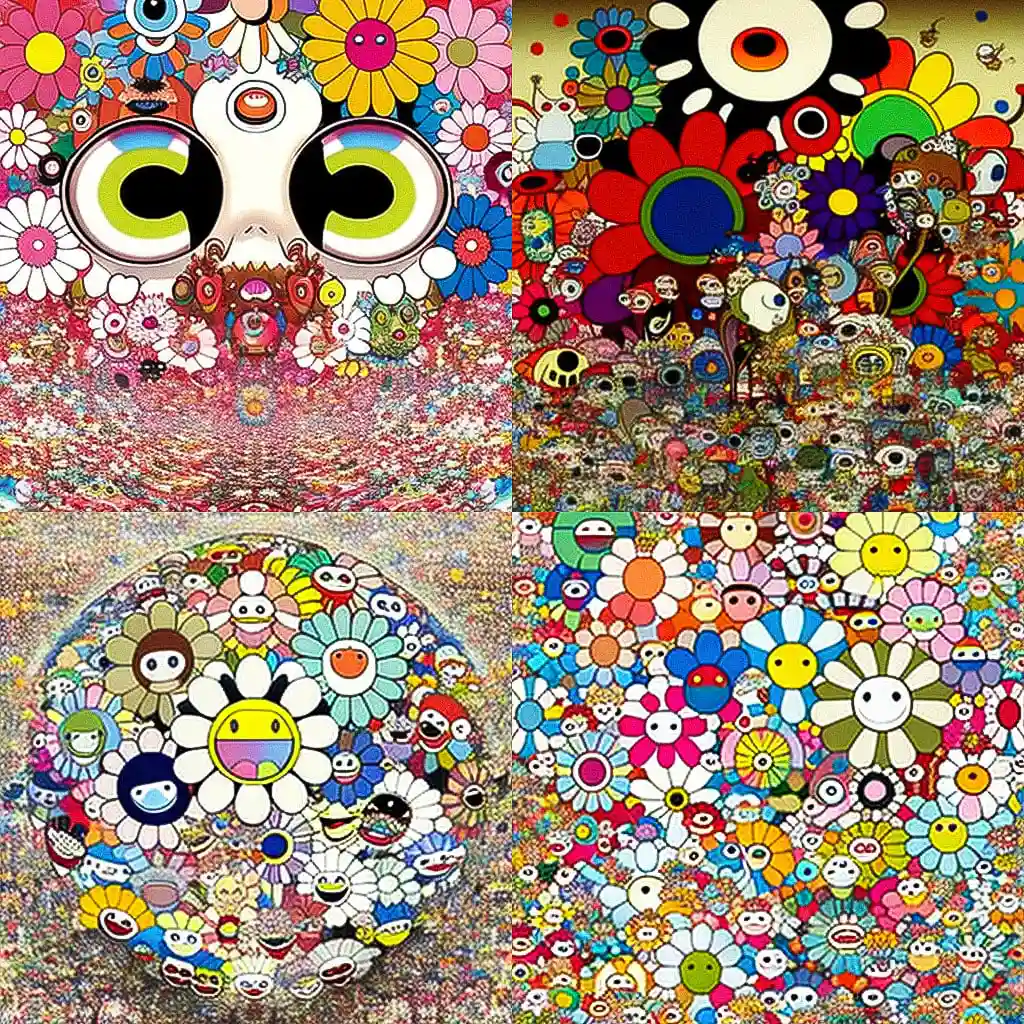村上隆 takashi murakami风格midjourney AI绘画作品 -村上隆 takashi murakami风格midjourney AI绘画作品