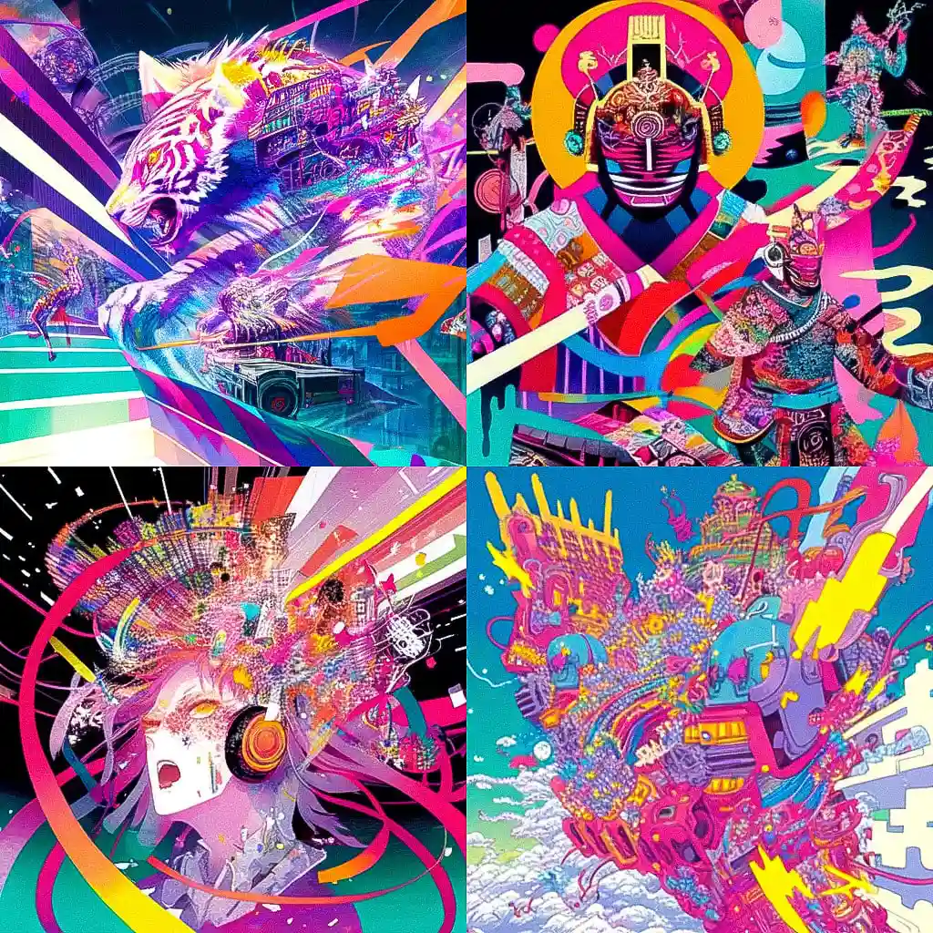 -长尾洋 yoh nagao风格midjourney AI绘画作品