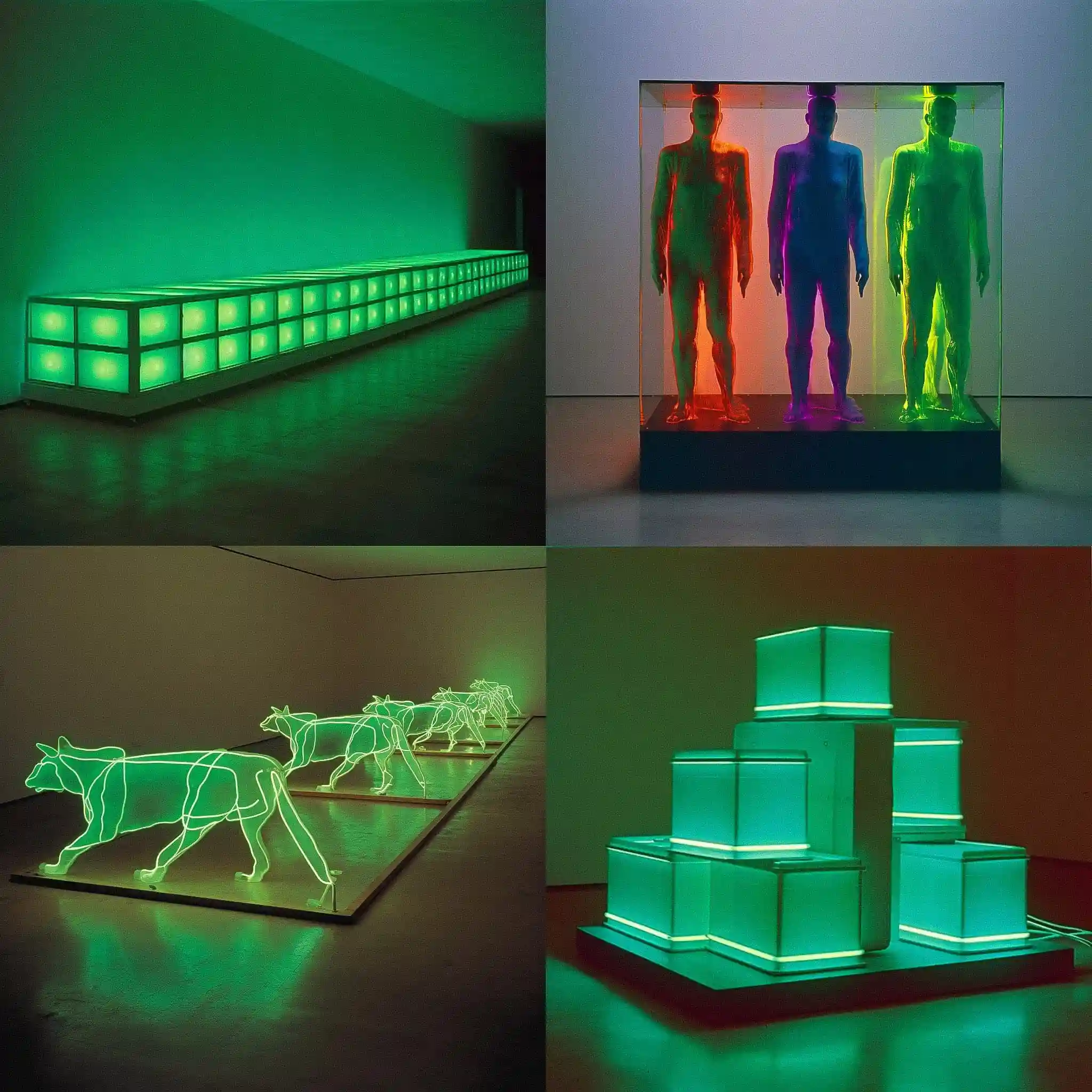 -布鲁斯·诺曼 bruce nauman风格midjourney AI绘画作品