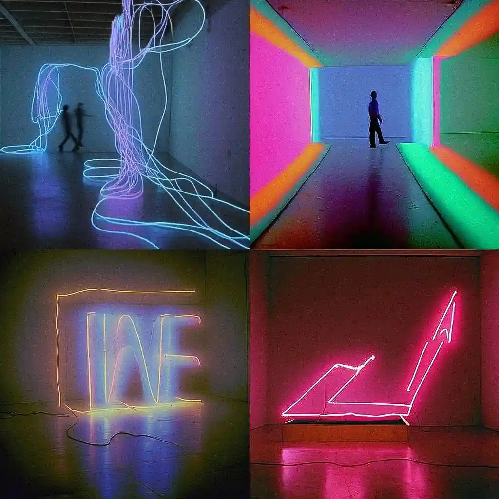 -布鲁斯·诺曼 bruce nauman风格midjourney AI绘画作品