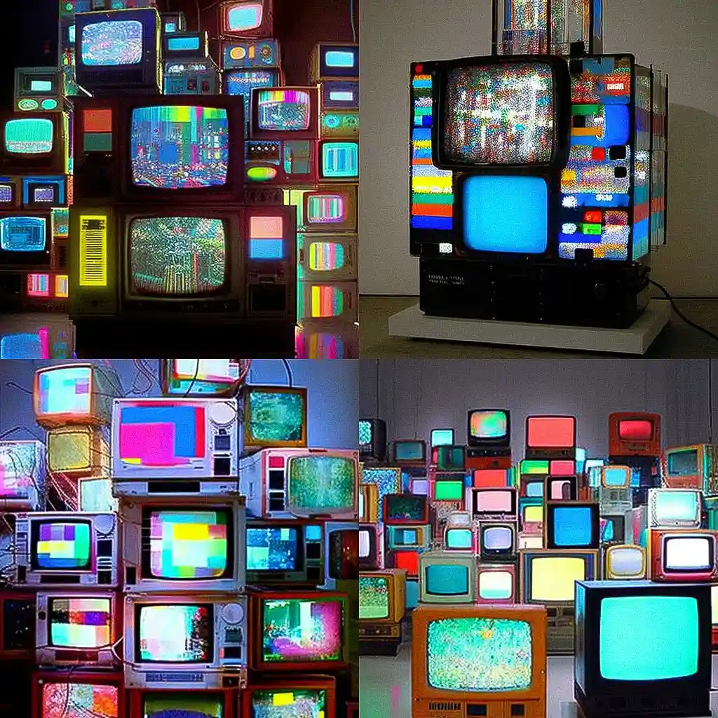 -白南准 nam june paik风格midjourney AI绘画作品